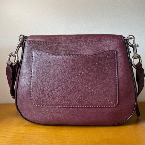 NEW Marc Jacobs Gotham burgundy purple leather purse shoulder saddle bag - Picture 3 of 16